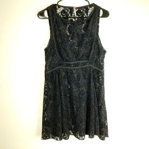 Free People Black Crochet and Lace Mini Dress S